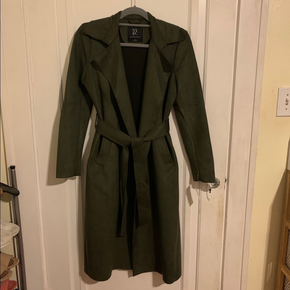 Suede trench coat